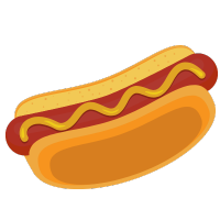 Graphic of a hot dog.