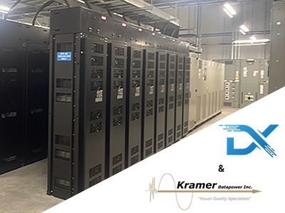 Samsung lithium-ion battery racks with Digital Crossroad logo.